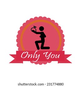 only you love illustration over color background