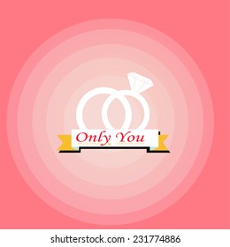 only you love illustration over color background