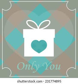only you love illustration over color background