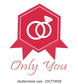 only you love illustration over color background