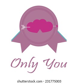 only you love illustration over color background