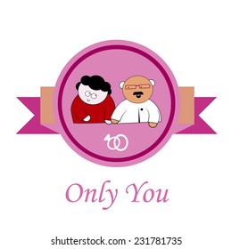 only you Love illustration over color background