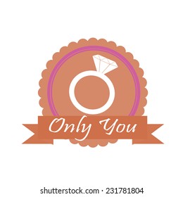 only you Love illustration over color background