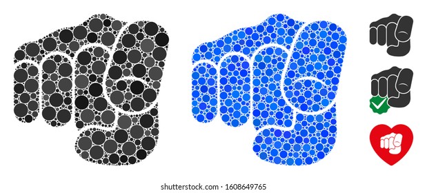 Only you mosaic of round dots in different sizes and color tinges, based on only you icon. Vector dots are composed into blue mosaic. Dotted only you icon in usual and blue versions.