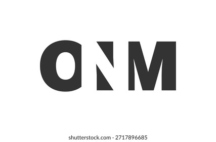 ONM Logo Design. Anfangsbuchstabe O N M fett Schriftstil für Tech-Startups, Beratung, Corporate Branding. Name des kreativen Unternehmens, Schlagzeilen, Typografie, trendige Logoart. Vektorgrafik.