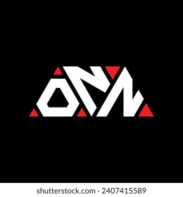 ONN triangle letter logo design with triangle shape. ONN triangle logo design monogram. ONN triangle vector logo template with red color. ONN triangular logo Simple, Elegant, and Luxurious design.