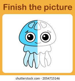 onnect the dot and complete the picture. Simple coloring Drawing game for children