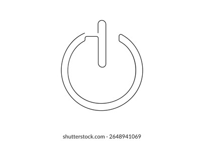 On-Off button one continuous line drawing, Green Environment Line Icon, Power icon Drawing, Power button symbol, set or tree sliders in ON and OFF position Vector illustration, On-Off button .