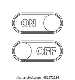 ON-OFF button sign. Contour illustration.