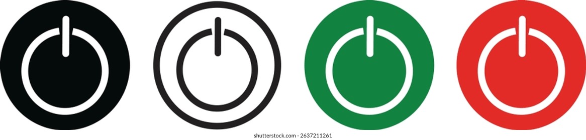 On-off icon designs sign collection symbol vactor,