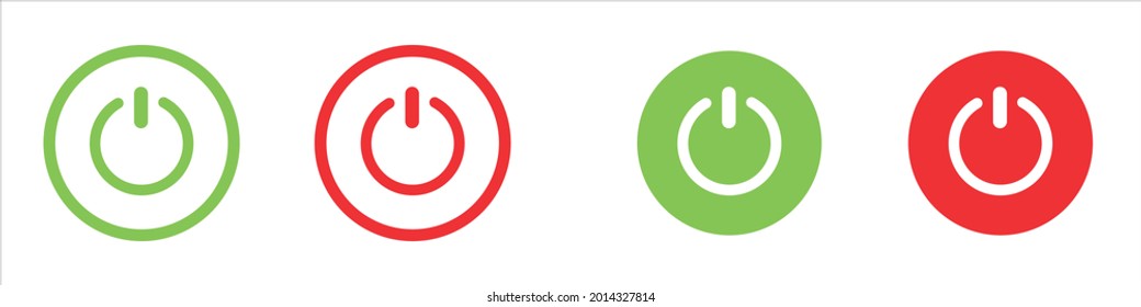 On-off icon. Set of power buttons. Vector illustration.