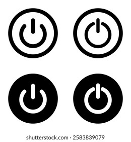 On-off icon. Set of power buttons.