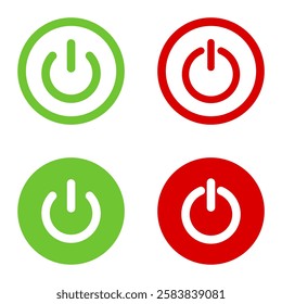 On-off icon. Set of power buttons.