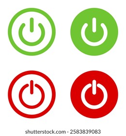 On-off icon. Set of power buttons.