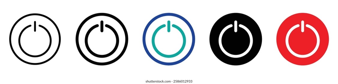 On-off icon. Set of power buttons. Vector illustration