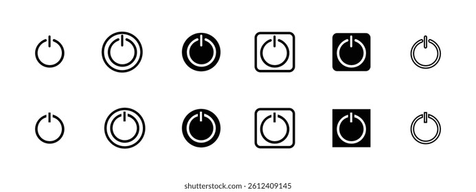 On-off icon icon set. Power off. Interface switch button concept. Vector illustration.