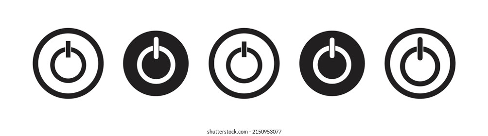 Icono de encendido. apaga los botones, apaga. Ilustración vectorial.