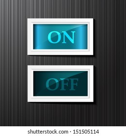 On/Off sliders. Vector.