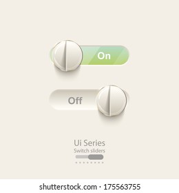 On/Off switch glossy modern sliders. 