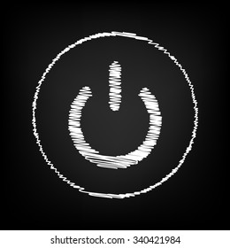 On/Off switch icon with chalk effect 