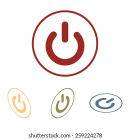 On/Off switch icon  set. Isometric effect