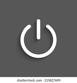 On/Off switch icon with shadow on a grey background