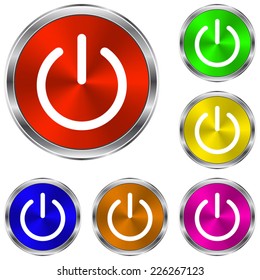 On/Off switch icon - vector glossy colourful buttons