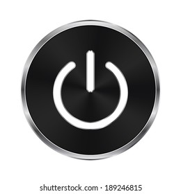 On/Off switch - vector brushed metal button