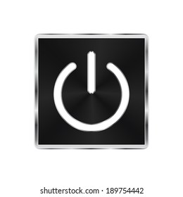 On/Off switch - vector brushed metal button