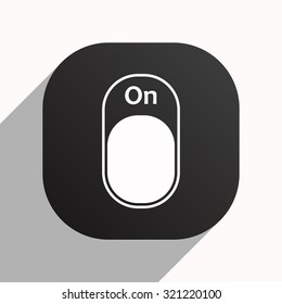 On/Off switch - vector design icon, black button for Mobile Applications