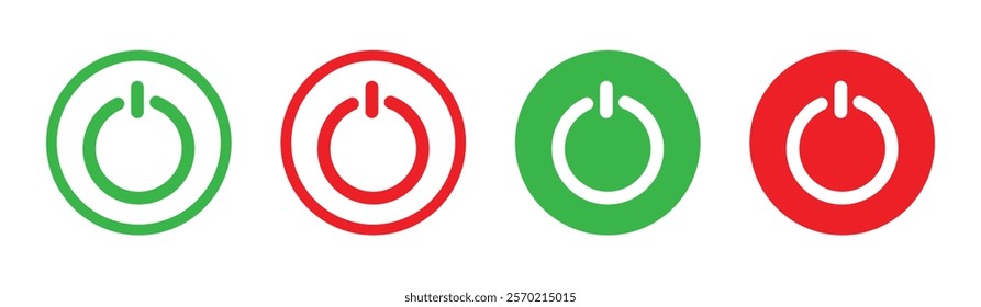 On-off vector icon designs collection