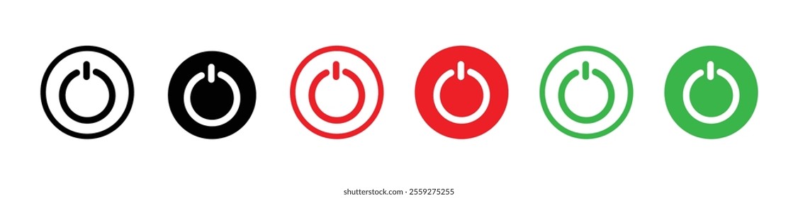 On-off vector icons set. On-off sign