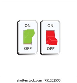 On/Off wall switch in vector graphics