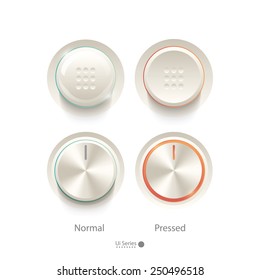 On/Off  web UI knob controls design elements.