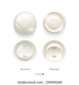 On/Off  web UI knob controls design elements.