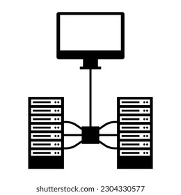 On-premise data center and servers, isolated icon