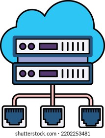 on-premises cloud-based LAN Concept, storage area network Vector Icon Design, Cloud Processing Symbol, Computing Services Sign, Web Services and Data Center stock illustration