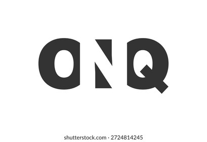 ONQ logo design. Initial letter O N Q bold font style for tech startups, consulting, corporate branding. Creative company name, headlines typography identity, trendy logotype. Vector illustration.