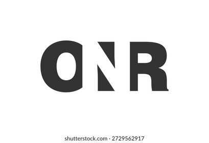 ONR logo design. Initial letter O N R bold font style for tech startups, consulting, corporate branding. Creative company name, headlines typography identity, trendy logotype. Vector illustration.