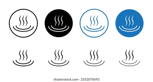 Onsen icon Black and white outline vector