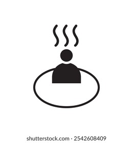 Onsen icon black and white vector sign