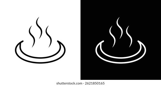 Onsen-Symbol, Konzept, Strich auf weißem Hintergrund