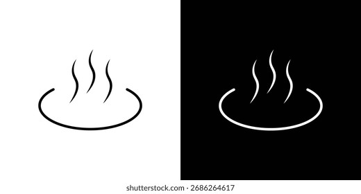 ícone Onsen logo designs de vetor. ícone definido em traçados pretos e brancos