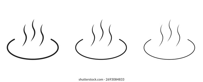 Onsen Symbol. Lineares Stilzeichen für mobiles Konzept