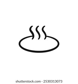 Icono de Onsen Arte de línea delgada aislado