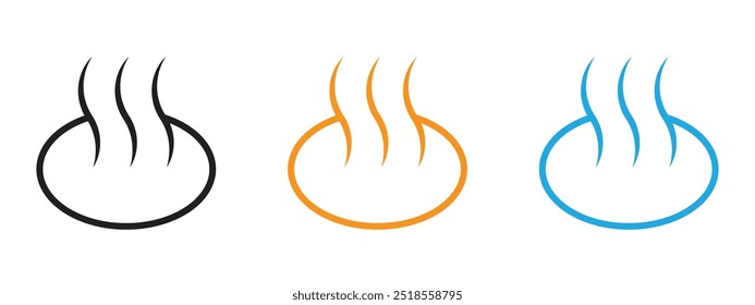 Onsen icon Thin line illustration set