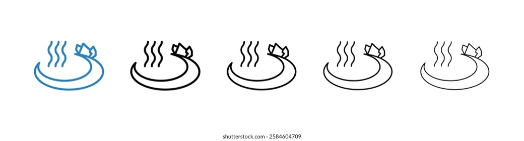 Onsen icons in five different stroke sizes