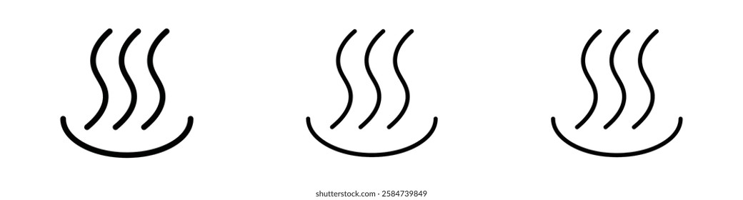 Onsen icons in three different stroke lines