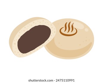 Onsen manju material de Ilustración vectorial