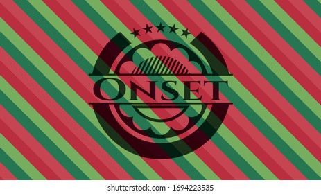 Onset christmas badge background. Vector Illustration. Detailed.